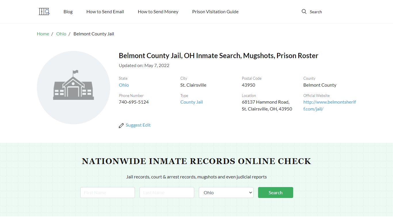 Belmont County Jail, OH Inmate Search, Mugshots, Prison ...