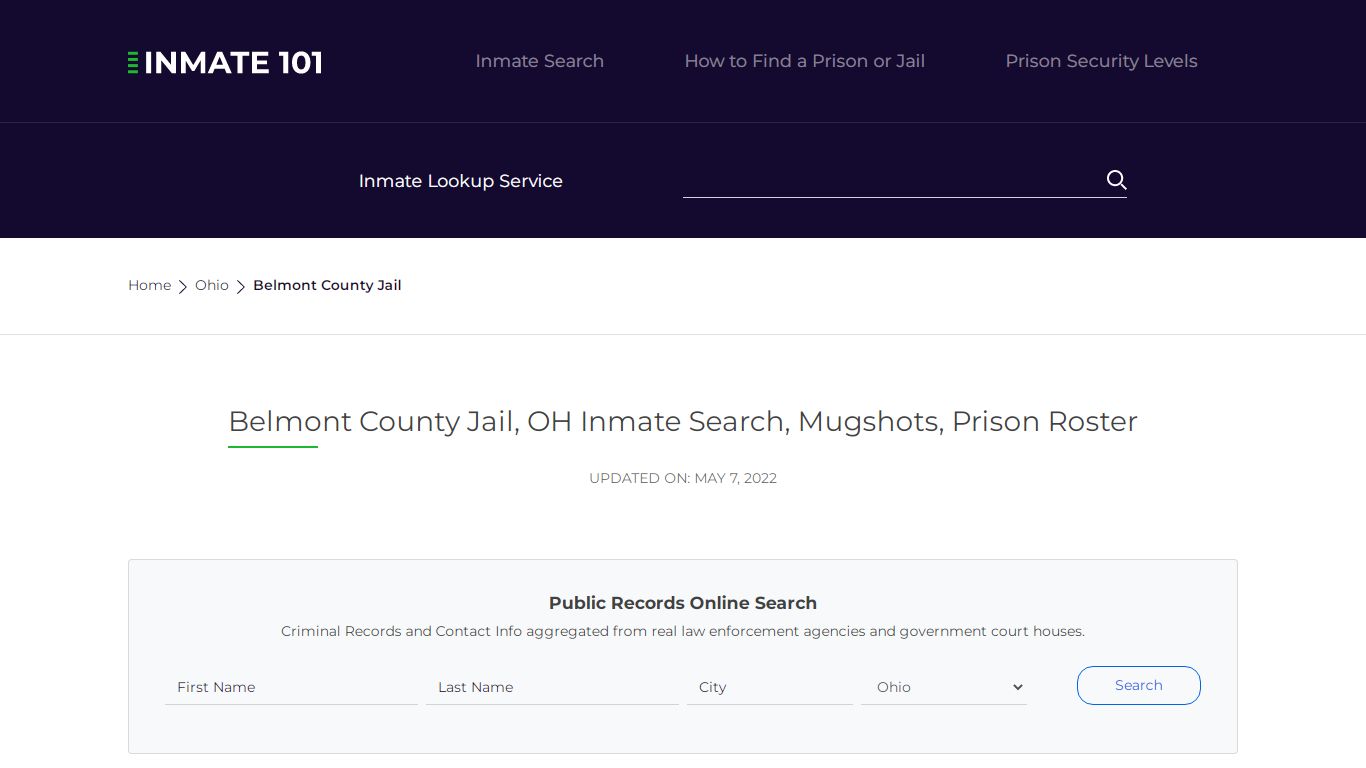 Belmont County Jail, OH Inmate Search, Mugshots, Prison ...